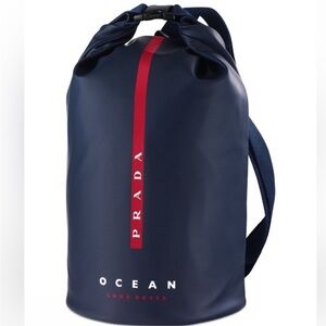 Prada Luna Rossa Ocean Navy and Red Sailing Bag. Waterproof. New in Dust Bag